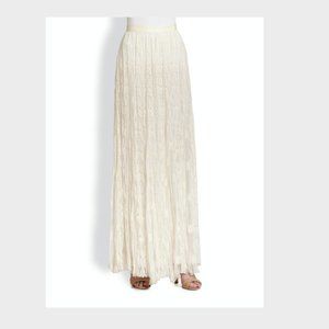 Alice and Olivia cream louie lace maxi skirt